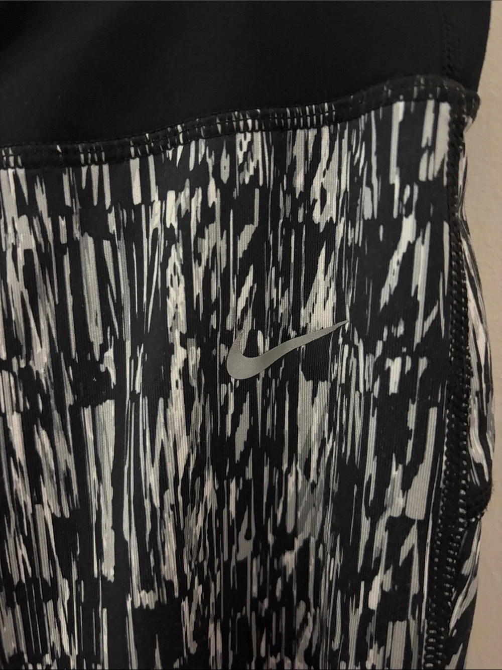 Nike Black & White Graphic Training Leggings medium cropped